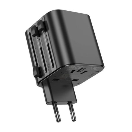 JELLICO S7 Univerzális Utazó Adapter - EU/US/AUS/UK - Fekete