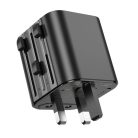 JELLICO S7 Univerzális Utazó Adapter - EU/US/AUS/UK - Fekete