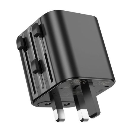 JELLICO S7 Univerzális Utazó Adapter - EU/US/AUS/UK - Fekete