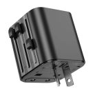 JELLICO S7 Univerzális Utazó Adapter - EU/US/AUS/UK - Fekete