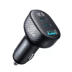   JOYROOM JR-CCD04 12-24/5V 30W 2xUSB-C + USB-A kijelzővel autós adapter