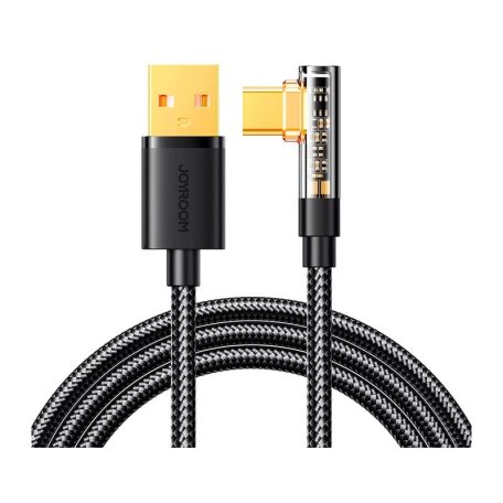 CB-327.012 USB-A dugó/USB-C dugó 90° 3A 1.2m fekete kábel -JOYROOM