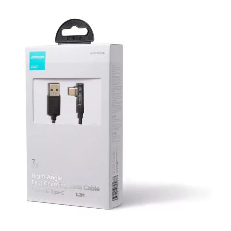 CB-327.012 USB-A dugó/USB-C dugó 90° 3A 1.2m fekete kábel -JOYROOM