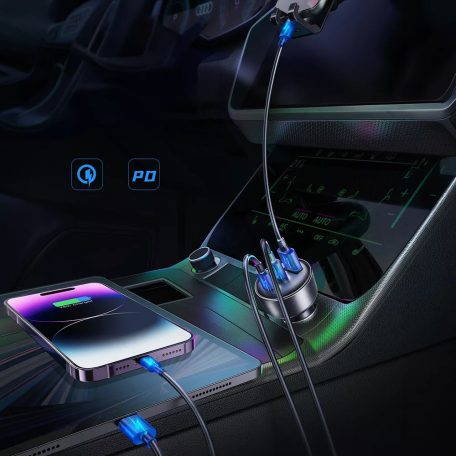 JOYROOM JR-CCN19 12-24/5V 65W 2xUSB-C + USB-A autós adapter