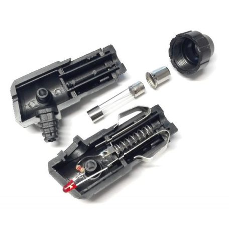 Autó szivargyújtó dugó 6x32mm biztosítékházzal LED visszajelzéssel